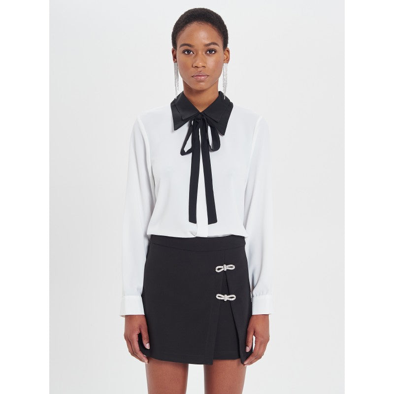 Blusa bicolor con fiocco "RINASCIMENTO"
