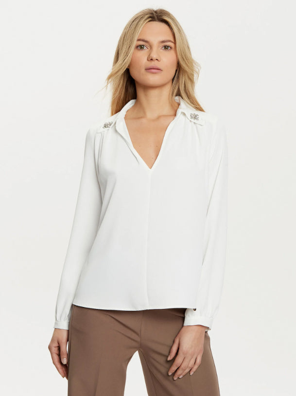 Blusa curvy con applicazione gioielli "RINASCIMENTO"