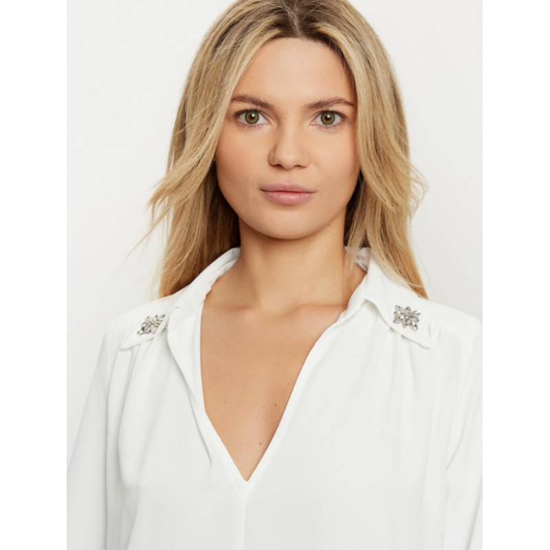 Blusa curvy con applicazione gioielli "RINASCIMENTO"