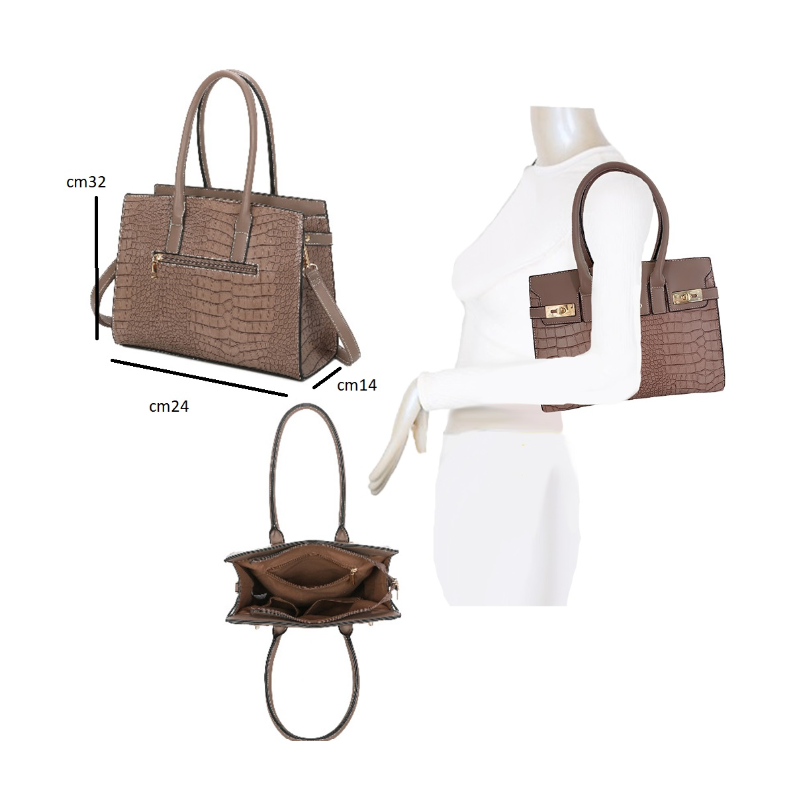 Borsa ecopelle con effetto coccodrillo "PHARD"