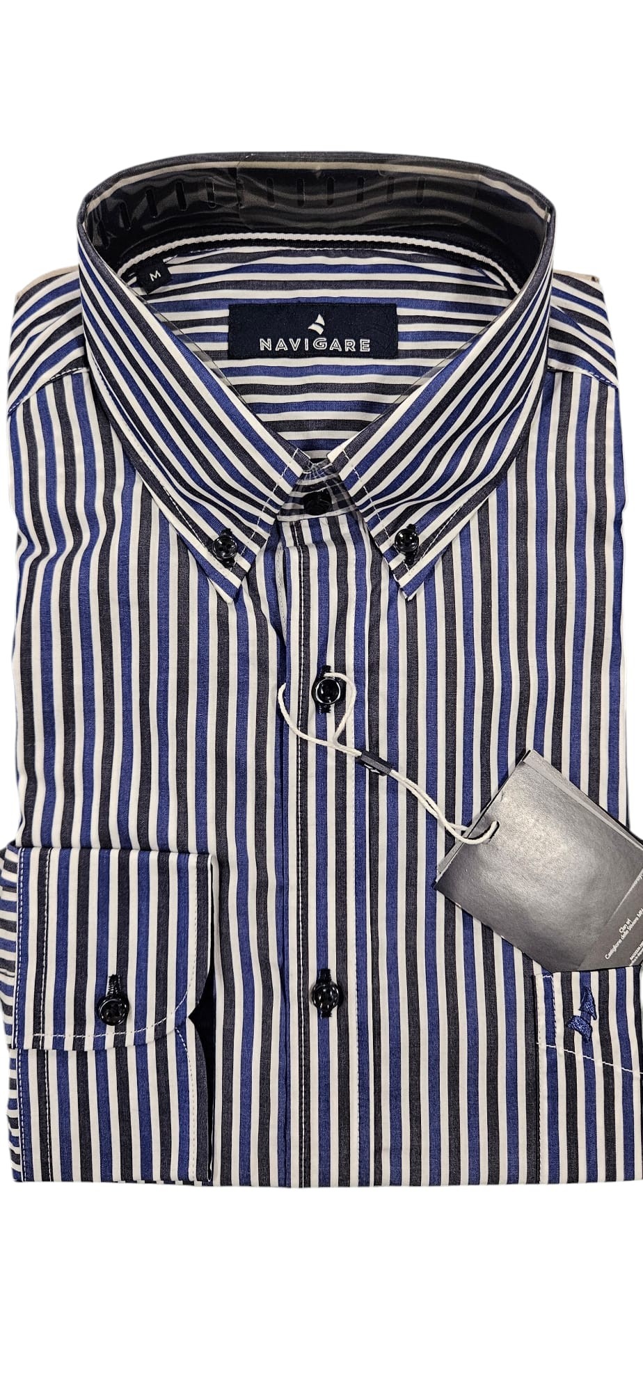 Camicia botton-down rigata manica lunga "NAVIGARE"