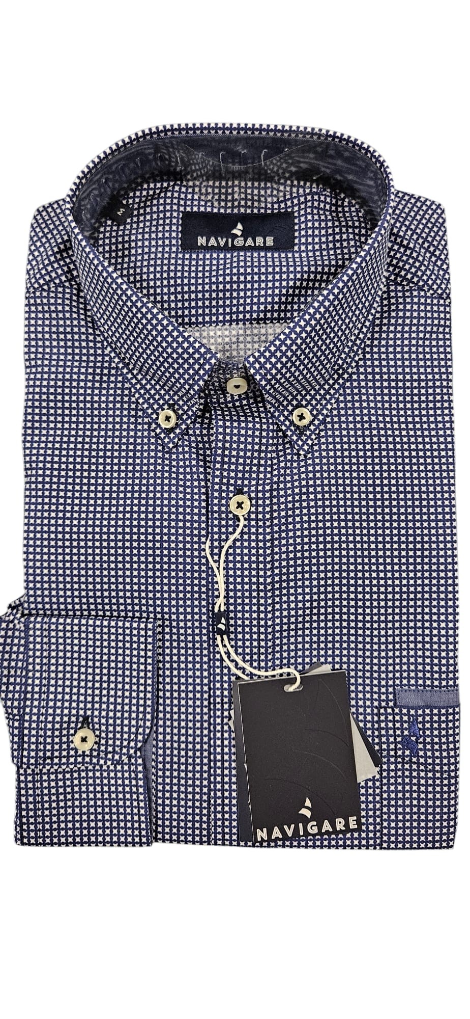 Camicia micro fantasia botton down "NAVIGARE"