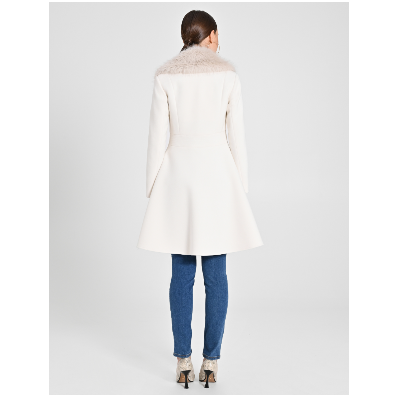Cappotto con collo in eco-pelliccia "RINASCIMENTO"