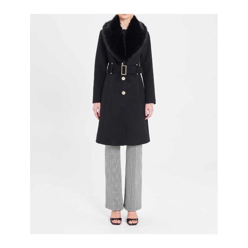 Cappotto CURVY collo pelliccia "RINASCIMENTO"