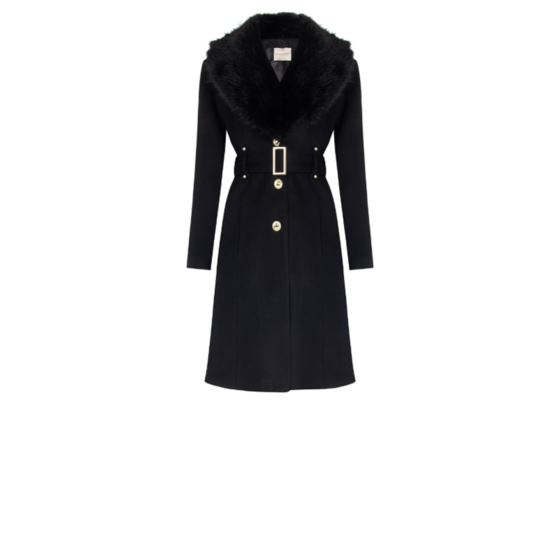 Cappotto CURVY collo pelliccia "RINASCIMENTO"