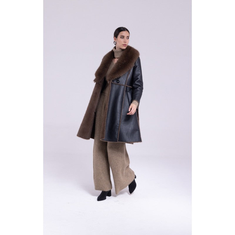Cappotto doppiopetto pelliccia "AN-AIM"
