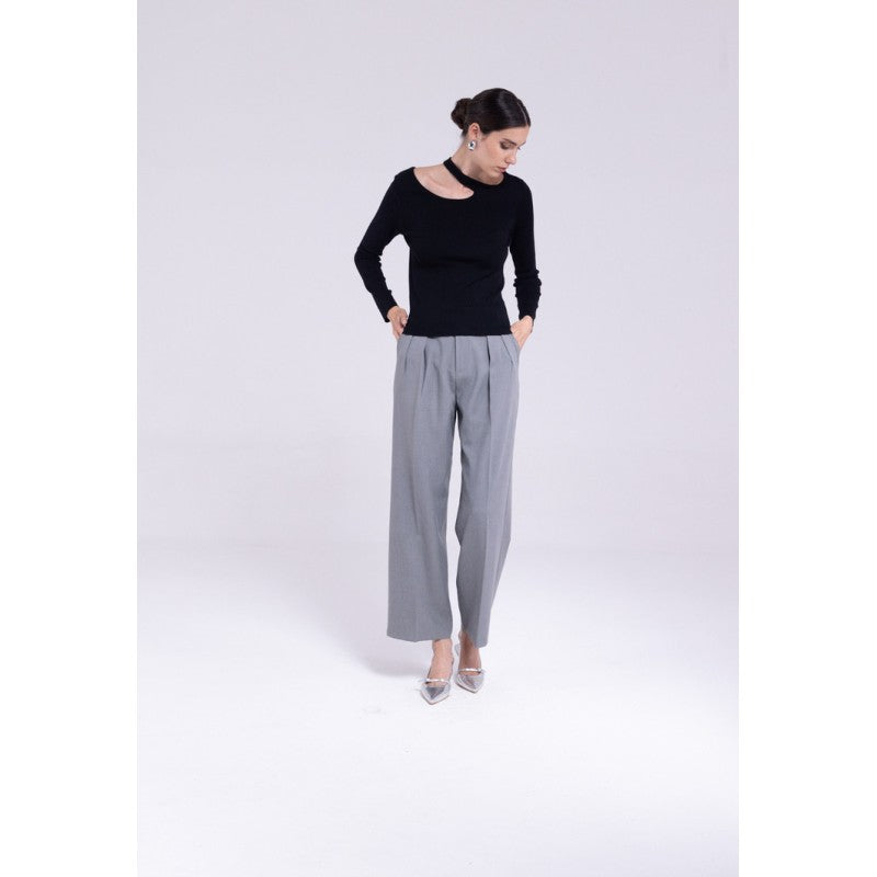 Pantalone a palazzo con pence "AN-AIM"
