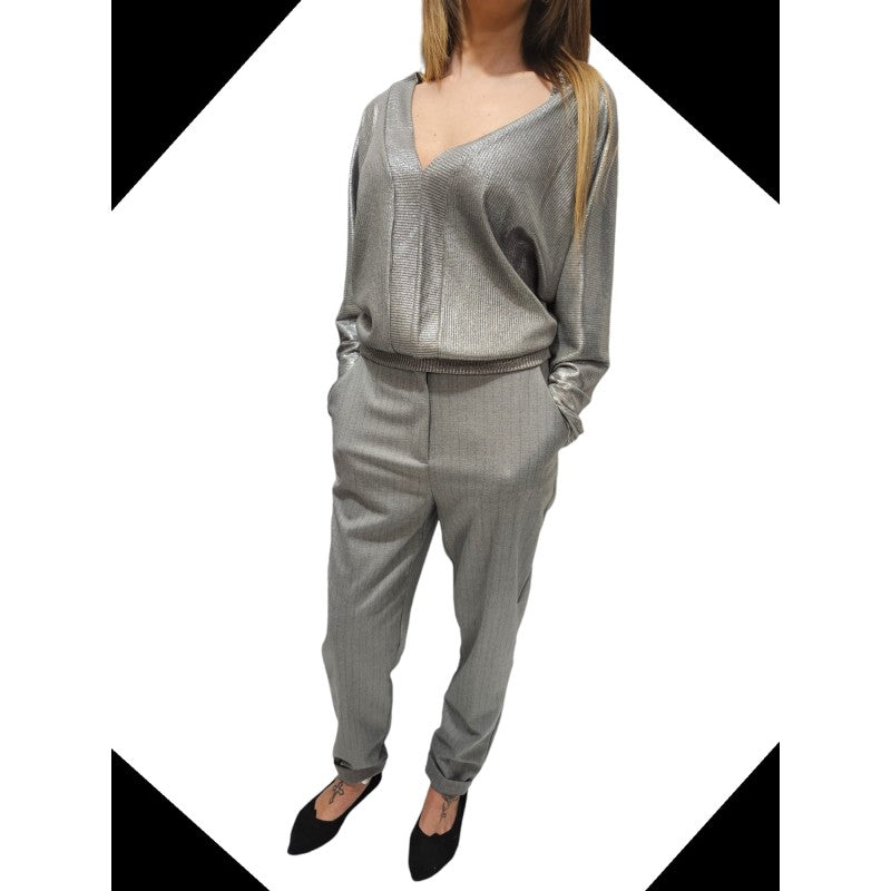 Pantalone gessato capri "PINK MOOD"