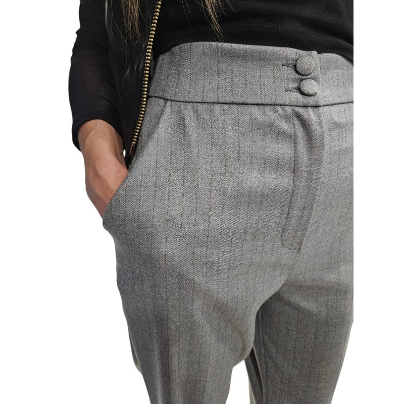 Pantalone gessato capri "PINK MOOD"