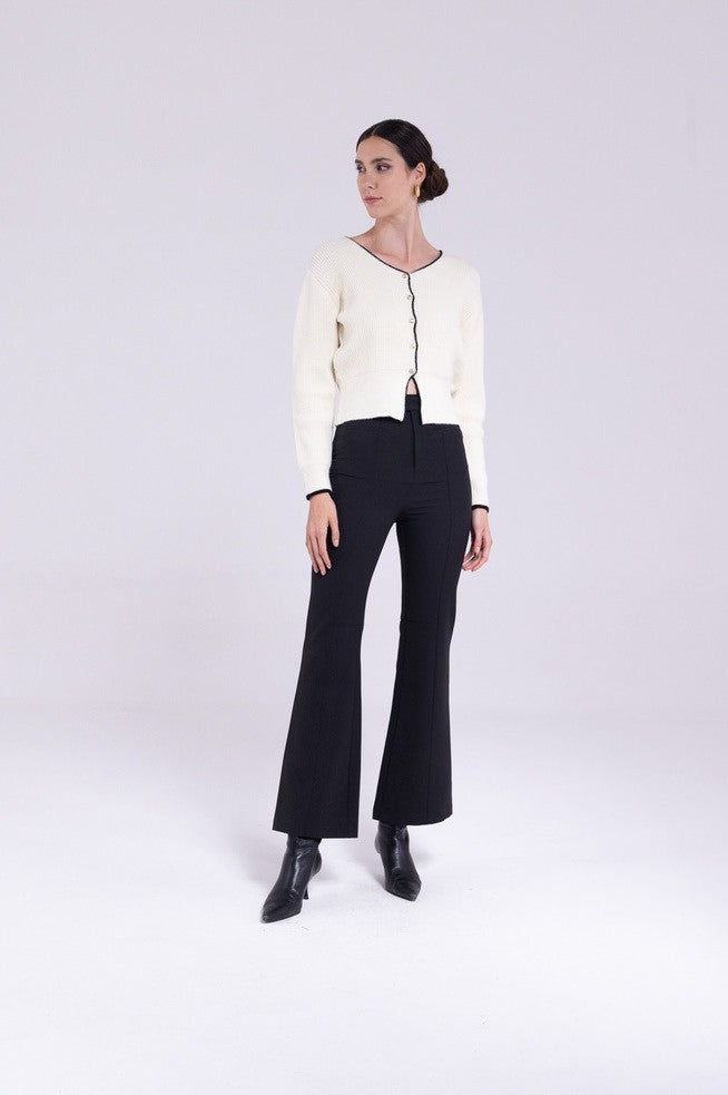 Pantalone zampa vita alta "AN-AIM"