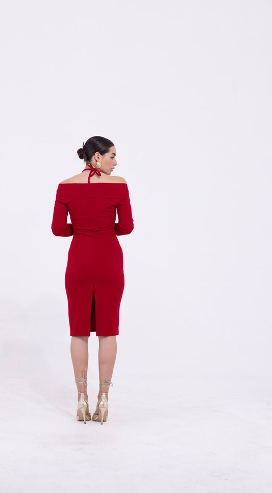 Abitino rosso spalla fredda "AN-AIM"