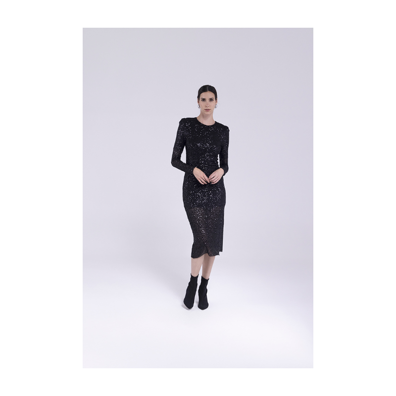 Abito lungo paillettes con schiena scoperta "AN-AIM"