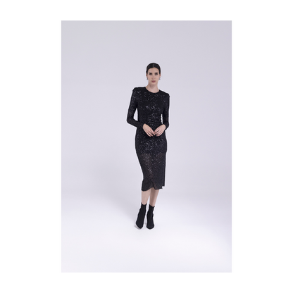 Abito lungo paillettes con schiena scoperta "AN-AIM"