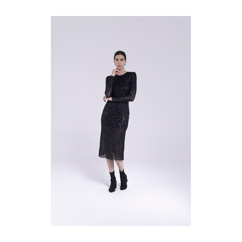 Abito lungo paillettes con schiena scoperta "AN-AIM"