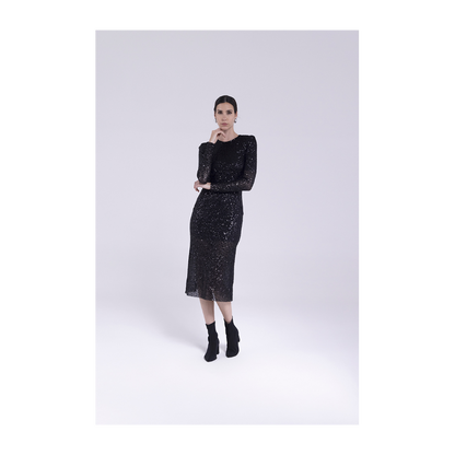 Abito lungo paillettes con schiena scoperta "AN-AIM"