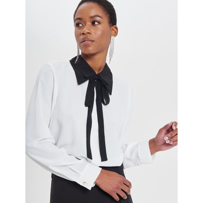 Blusa bicolor con fiocco "RINASCIMENTO"