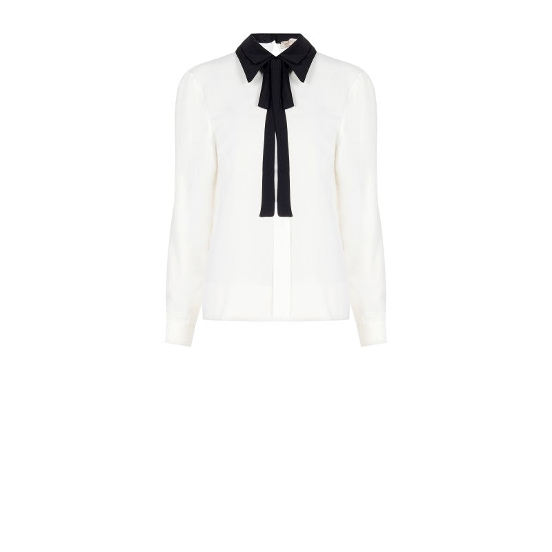 Blusa bicolor con fiocco "RINASCIMENTO"