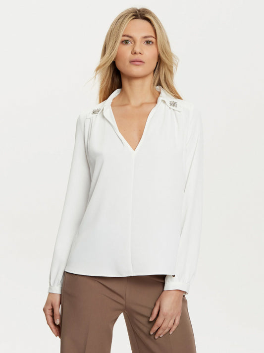 Blusa curvy con applicazione gioielli "RINASCIMENTO"