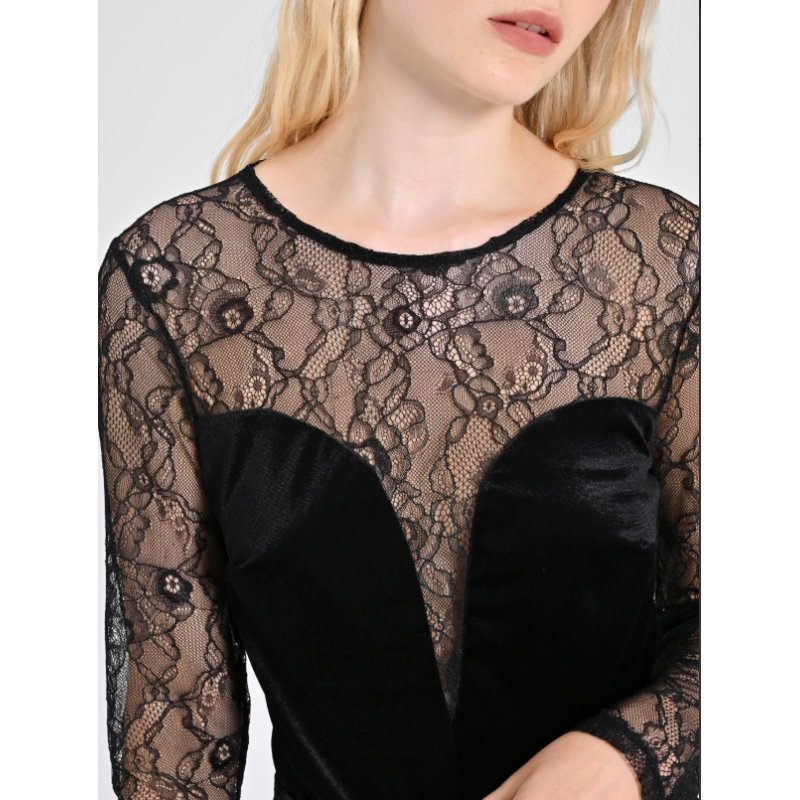 Body  in pizzo e velluto "RINASCIMENTO"