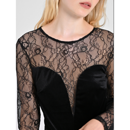 Body  in pizzo e velluto "RINASCIMENTO"