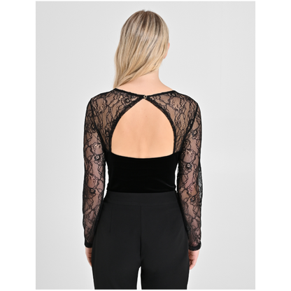 Body  in pizzo e velluto "RINASCIMENTO"