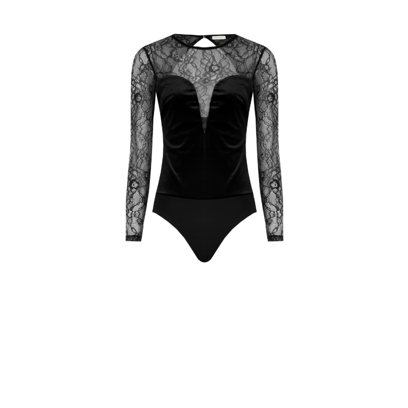 Body  in pizzo e velluto "RINASCIMENTO"