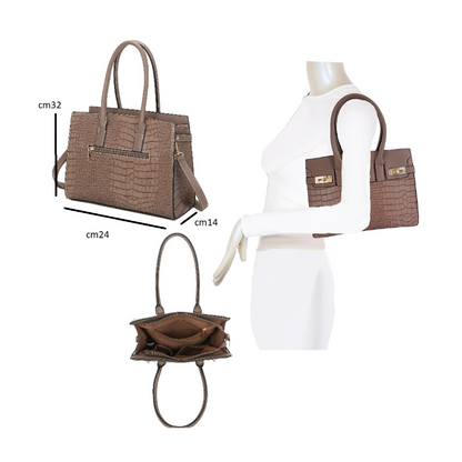 Borsa ecopelle con effetto coccodrillo "PHARD"