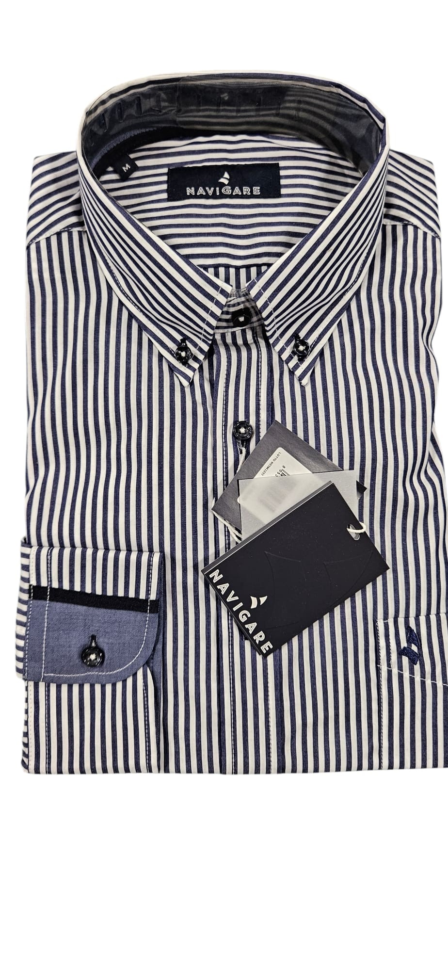 Camicia a righe botton down "NAVIGARE"