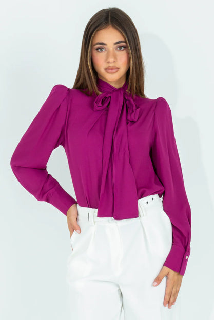 Camicia con fusciacca da annodare "PINK MOOD"