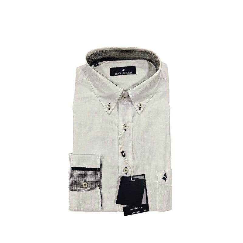 Camicia nido d'api botton down "NAVIGARE"