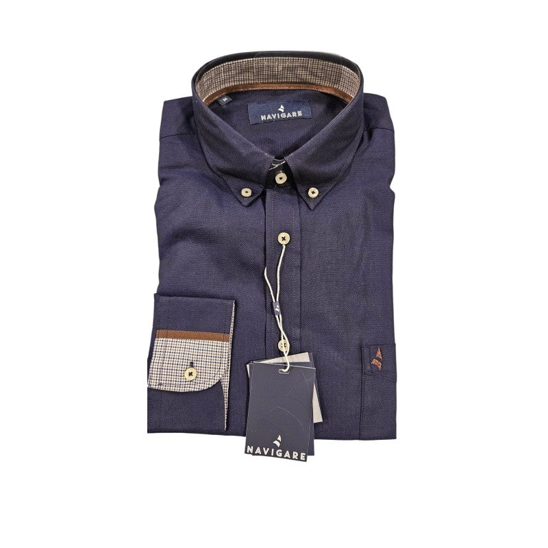Camicia nido d'api botton down "NAVIGARE"