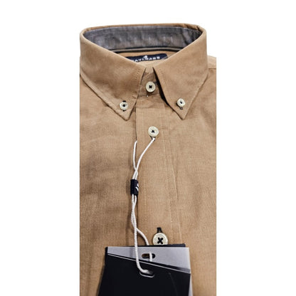 Camicia regular a costa ultrafine in velluto "NAVIGARE"