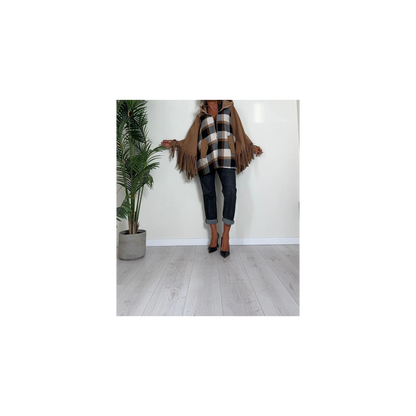 Cappotto con cappuccio e frange CELLOFUN