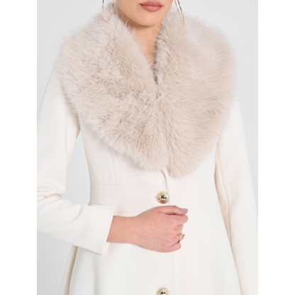Cappotto con collo in  eco-pelliccia "RINASCIMENTO"