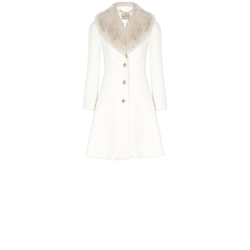 Cappotto con collo in  eco-pelliccia "RINASCIMENTO"