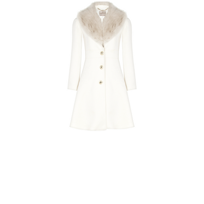 Cappotto con collo in  eco-pelliccia "RINASCIMENTO"