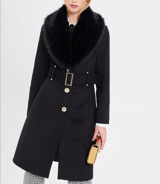 Cappotto CURVY collo pelliccia "RINASCIMENTO"
