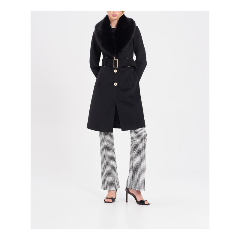 Cappotto CURVY collo pelliccia "RINASCIMENTO"