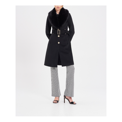 Cappotto CURVY collo pelliccia "RINASCIMENTO"