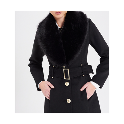 Cappotto CURVY collo pelliccia "RINASCIMENTO"