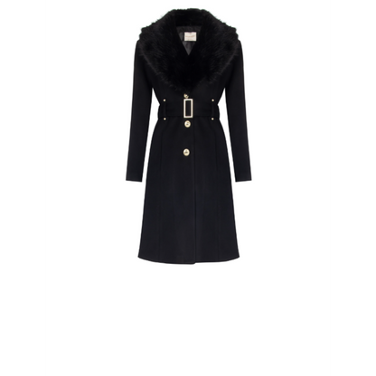 Cappotto CURVY collo pelliccia "RINASCIMENTO"
