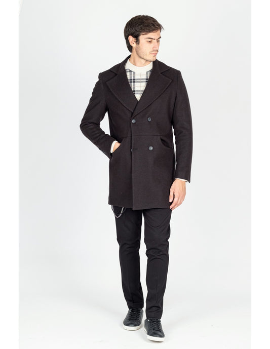 Cappotto doppiopetto tasche stile denim TKS