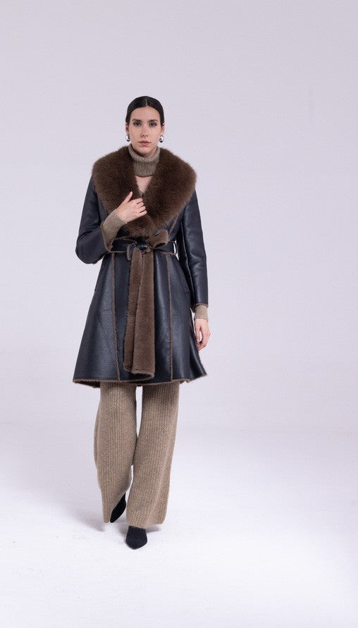 Cappotto doppiopetto pelliccia "AN-AIM"