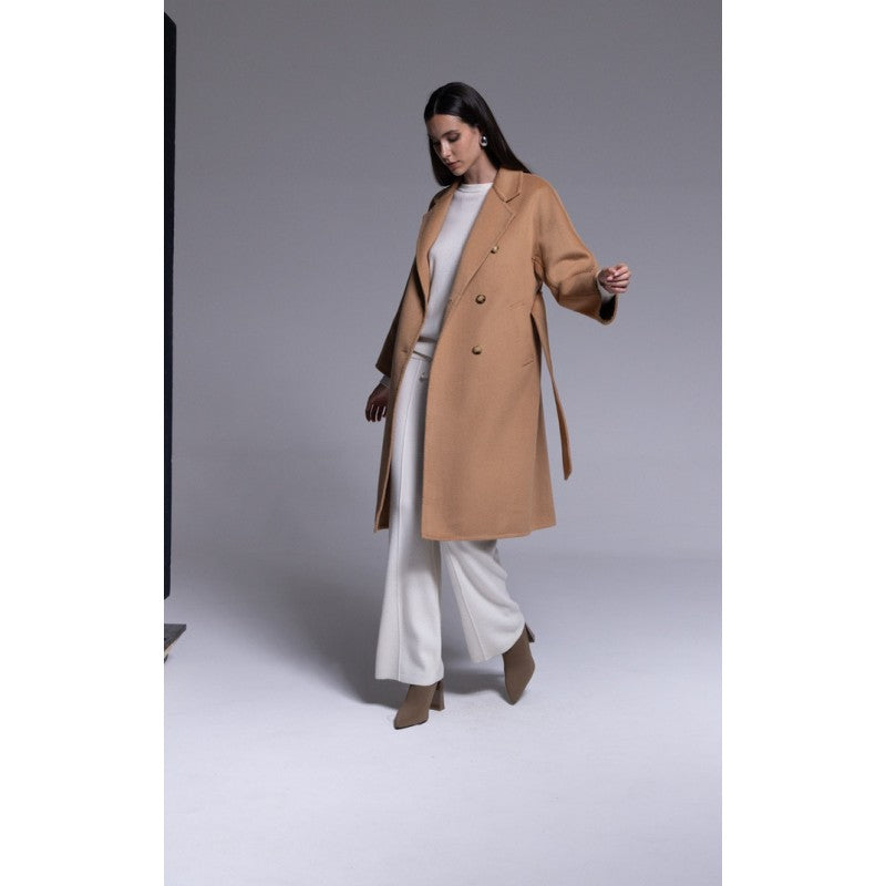 Cappotto Lungo Doppiopetto Oversize in Lana 100% "AN-AIM"