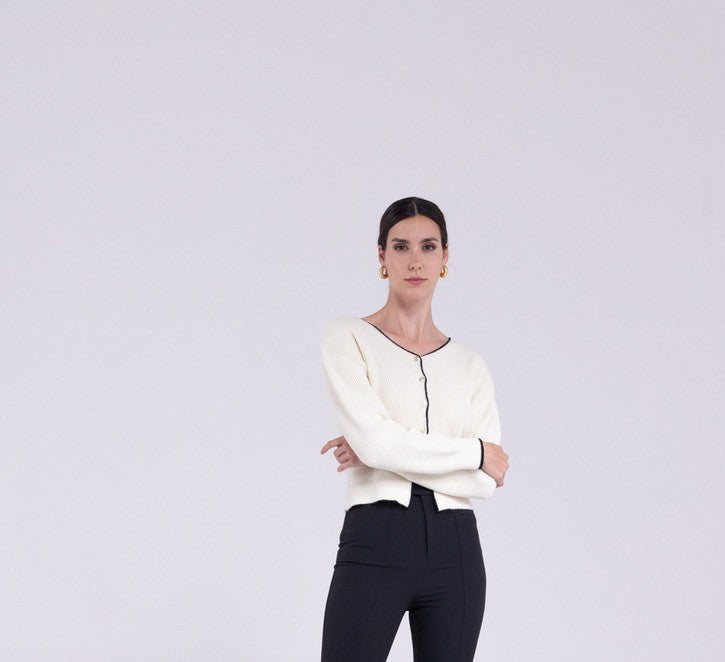 Cardigan bordo a contrasto "AN-AIM"