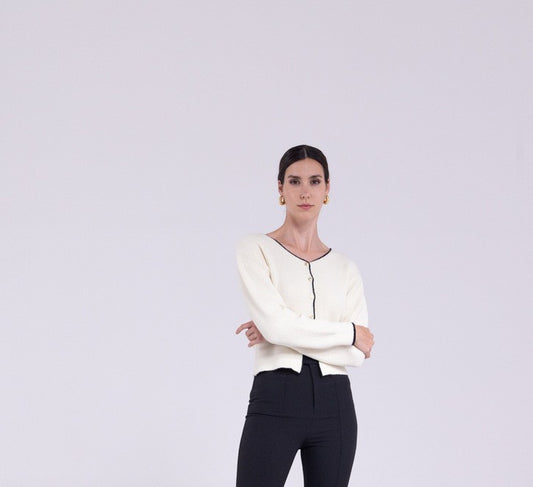 Cardigan bordo a contrasto "AN-AIM"