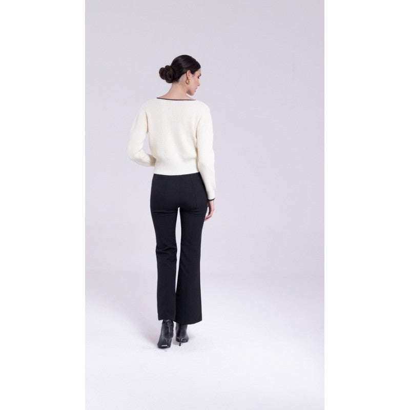 Cardigan bordo a contrasto "AN-AIM"
