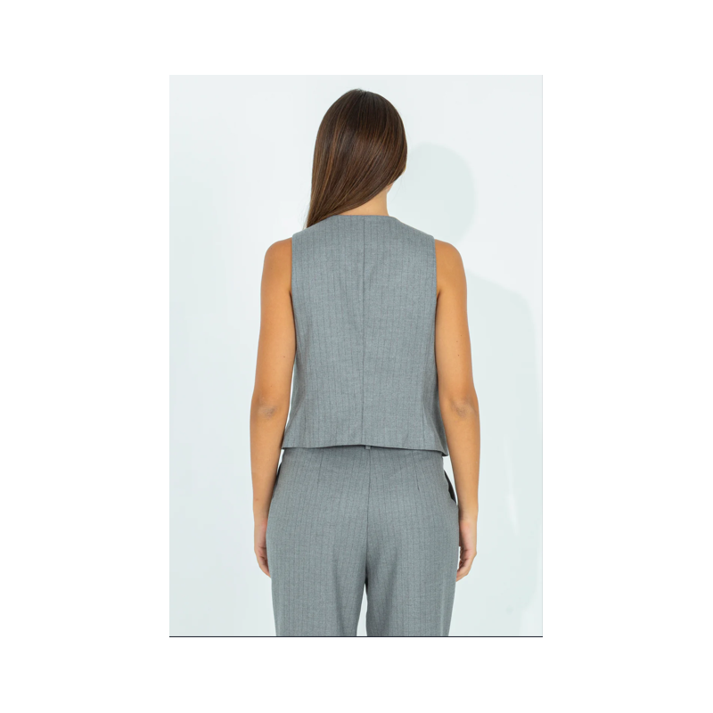 Gilet gessato a taglio maschile "PINK mood Milano"