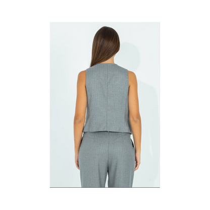 Gilet gessato a taglio maschile "PINK mood Milano"