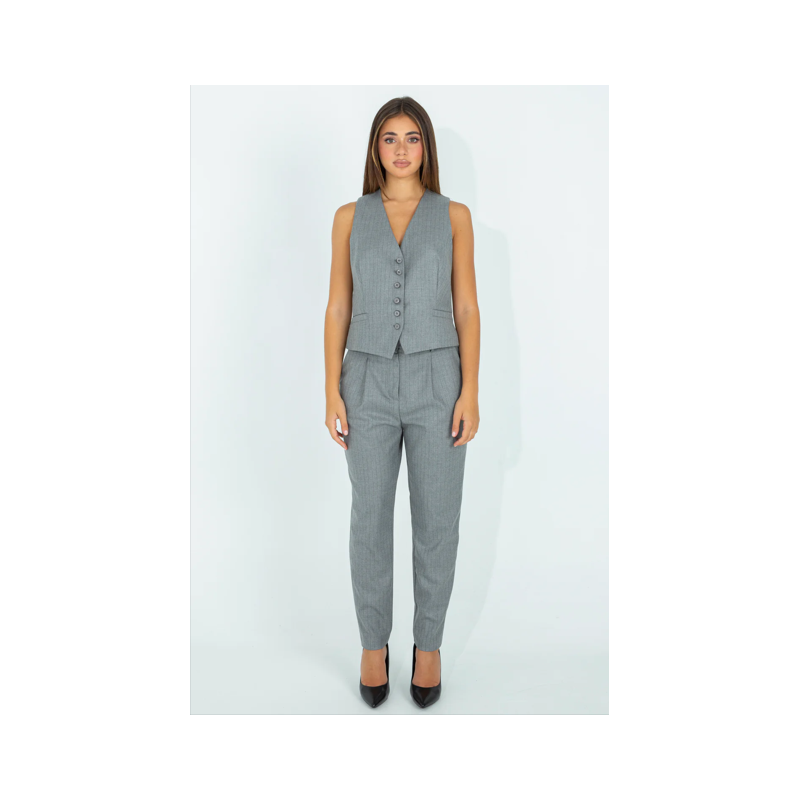 Gilet gessato a taglio maschile "PINK mood Milano"